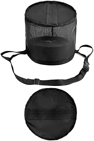 QWORK 2 Pack Horse Feed Bag for Grain - Durable Mesh Grain Feeder with Adjustable Strap, Comfortable Neck and Nose Pad Horse Muzzle Feed Bag, for Feeding Grain, Powder, Supplements