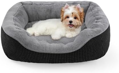 INVENHO Small Dog Bed Orthopedic Warming Soft Calming Sleeping Durable with Anti-Slip Bottom