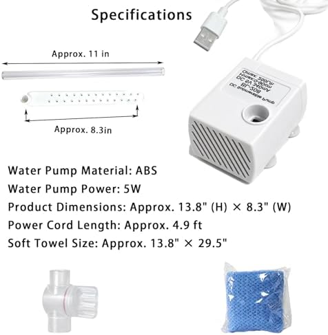 Bearded Dragon Water Fountain with Flow Valve Reptile Water Fountain
