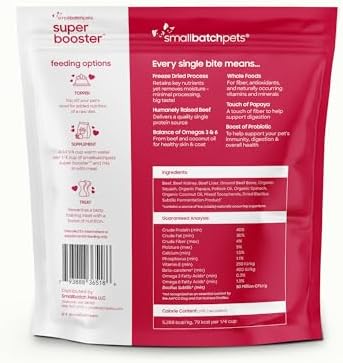 smallbatch Freeze Dried Dog Treat or Topper with Probiotics, Beef 18oz
