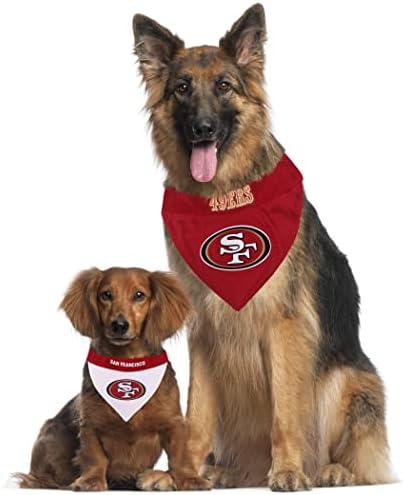 Pets First NFL SAN Francisco 49ERS Reversible Bandana Size XX-Large for Dogs & Cats. 2 Sided Sports Bandana, Premium Embroidery Team Logo, Many NFL Teams Available
