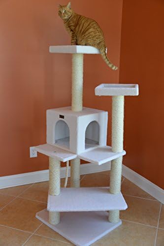 Armarkat B5701 Real Wood 57-Inch Cat Tree, Ivory, 28"(L)X25"(W)X57"(H) (ARMARKAT-B5701)