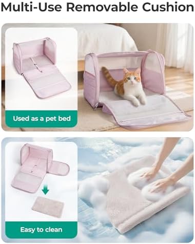 BAGSMART Cat Carrier Soft-Sided Puffy Quilted Collapsible Pet Travel Bag