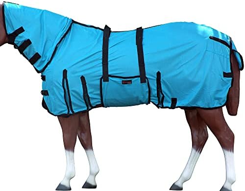 HILASON Horse Fly Sheet UV Protect Turquoise 69 in
