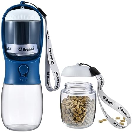 Cibaabo Dog Water Bottle Portable with Food Container & Filter for Travel