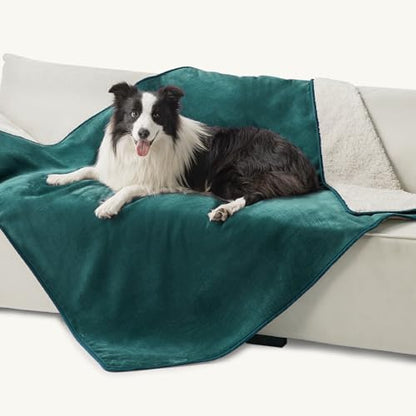Bedsure Waterproof Dog Blankets for Large Dogs Sherpa Fleece Throw, 50X60