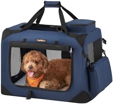 Feandrea Collapsible Soft Dog Crate, Portable Travel Carrier, 24 Inches