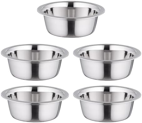 IRIS USA Stainless Steel Pet Bowls, 16 oz, 5 Pack
