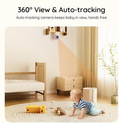 BOIFUN Wi-Fi Baby Monitor with Camera and Audio, Smartphone Compatible APP, 2K HD Night Vision with 5” Display, Auto Motion Tracking & Cry Detection, 2-Way Talk, Temp Sensor, Safe Encrypted
