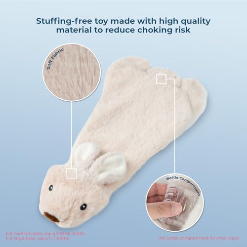 Best Pet Supplies 2-in-1 Stuffless Squeaky Dog Toy - Hare, Small