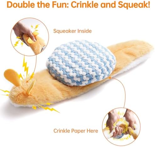 Nocciola Squeaky Dog Toys, 5-Pack Crinkle Plush Toys, No Stuffing Dog Toys for Small Medium Large Dogs, Boredom Relief