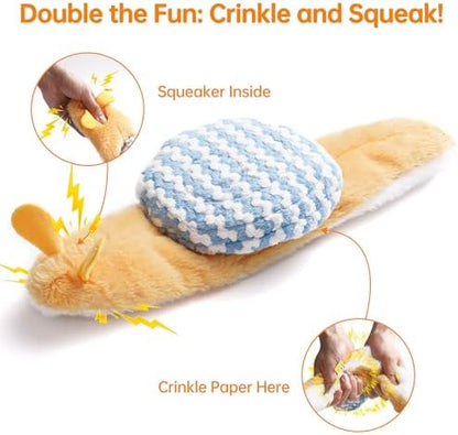Nocciola Squeaky Dog Toys, 5-Pack Crinkle Plush Toys, No Stuffing Dog Toys for Small Medium Large Dogs, Boredom Relief