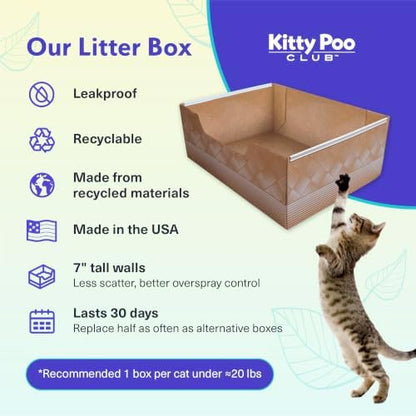 Kitty Poo Club Disposable Cat Litter Box 2-Pack with Corn & Wheat Litter
