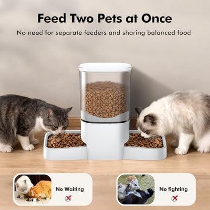 Automatic Cat Feeder for 2 Cats, Smart APP Control, 6L/25Cup Large Capacity