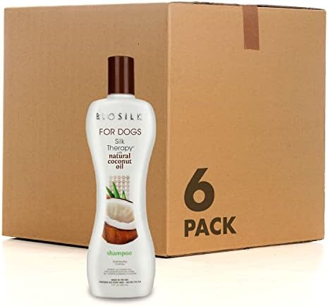 BioSilk for Dogs Silk Therapy Shampoo, with Coconut Oil, 12 Fl Oz, 6-Pack