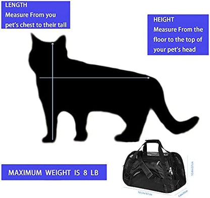 MuchL Pet Carrier Soft-Sided Carriers for Cat Carriers Dog Carrier for Small Medium Cats Dogs Puppies Pet Carrier Airline Approved Cat Dog Pet Travel Carrier (Medium,Black)