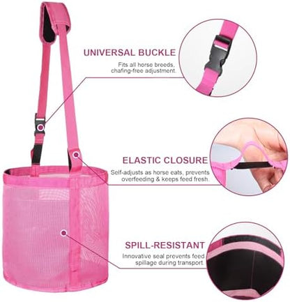 Heavy Duty Durable Waterproof Horse Feed Bag with Adjustable Strap