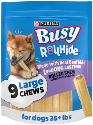 Purina Busy Rollhide Rawhide Large Dog Chew Treats Made with Real Beefhide