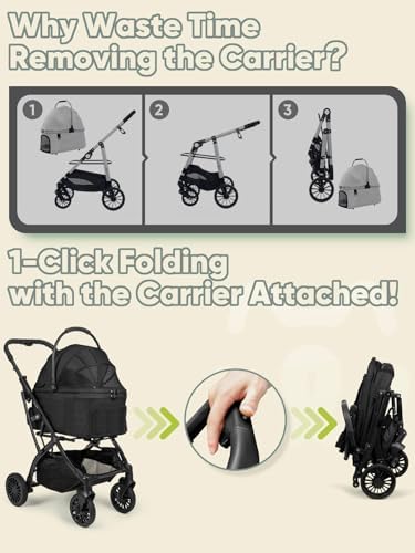 Small Dog Stroller, Pet Stroller for Small Dogs, 5-in-1 Dog Strollers