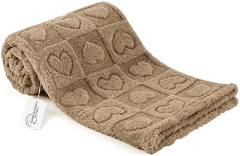 gogobunny Pet Blanket for Dogs Cats, 300GSM Ultra Soft Coral Fleece Blanket, Washable Small Dog Cat Blanket, Calming Crate Mat, Furniture Protector for Couch Bed Car Seat, Brown, 30x40IN