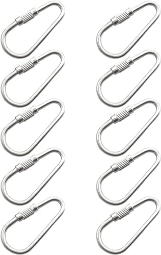 10 Pcs Silvery Parrot Toy Hook Stainless Steel Parts Heavy Duty Metal Hooks Suitable for Most Bird Or Small Animal Hanging Toys Parrot Bird Hooks Metal Stainless Steel Parts DIY Bulk Birds