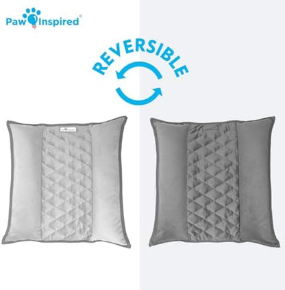 Paw Inspired Snuggle Bunny Bolster Bed, Gray/Light Gray, 17x17 Inch