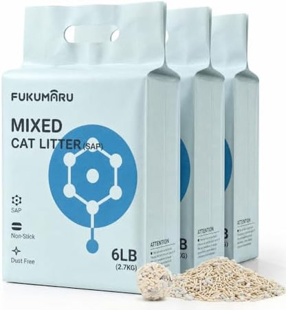 FUKUMARU Tofu Cat Litter, SAP Absorbent, Clumping, Odor Control, 18 lb