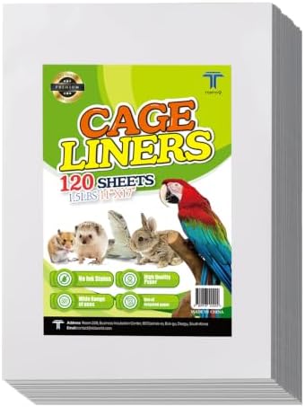 TORTO9 Cage Liner Sheets for Birds – 120 Pack, 11 x 17 in, 1.5 lb | Acid-Free & Non-Toxic Paper | Safe Pet Bedding, Craft Supply, Packing & Shipping Use