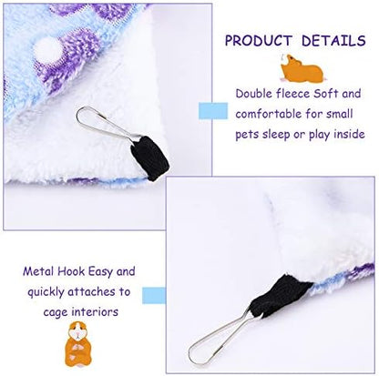 Boao 2 Pcs Guinea Pig Rat Hammock for Pet, Purple, Coffee, Heart Pattern