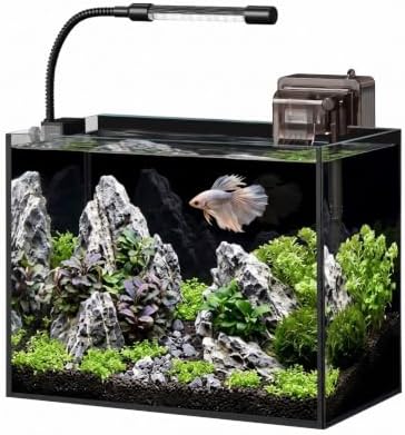 2.5 Gallon Nano Aquarium Starter Kit, Rimless Glass Fish Tank Kit