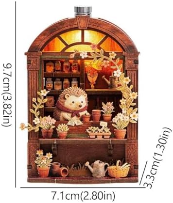 DIY Miniature Wooden House Model Fridge Magnet Kit, Magnet Building Cheray Doll House Mini Kits with Led Light for Refrigerator & Desk Bookshelf Decor, for Adults,Beginners, 3D Puzzles Crafts Gifts