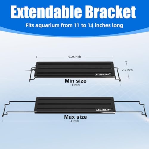 AQUANEAT LED Aquarium Light Full Spectrum 12 Inch Fish Tank Light Fresh Water (Pack of 2)