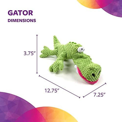 TrustyPup Tough 'N Fun Checker Gator Squeaky Plush Dog Toy, Chew Guard Technology - Green, Large (71147)