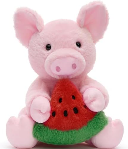 MaoGoLan Pig Stuffed Animal Kawaii Cute Pig Plush, 11.8" Watermelon Stuffed Pig Plushies Toy, Gift for Girls Kids Boys Adults, Home Room Office Desk Decor (Pink)