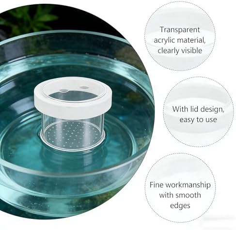 Ipetboom Floating Aquarium Breeding Box with Lid Fish Tank Separate Box for Guppy Fry Small Fish and Baby Transparent Nursery Isolation Container for Tank Separation and Breeding