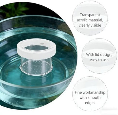 Ipetboom Floating Aquarium Breeding Box with Lid Fish Tank Separate Box for Guppy Fry Small Fish and Baby Transparent Nursery Isolation Container for Tank Separation and Breeding