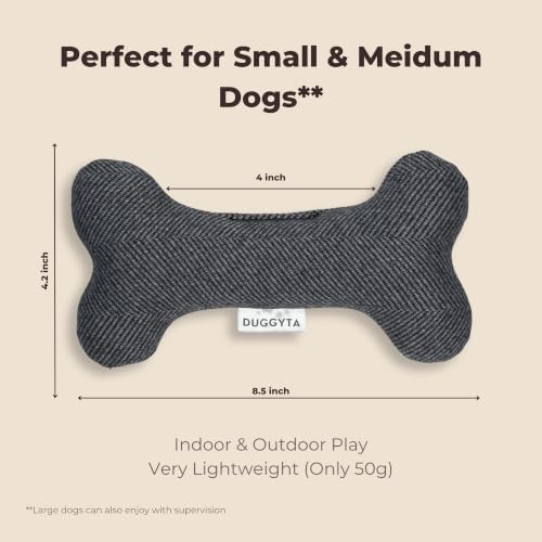 Blue Plush Dog Bone Toy – No Squeaker, Lightweight, Durable & Soft Chew Toy Made from Cotton Fabric – Gentle on Puppy Teeth & Gums – Ideal for Small to Medium Dogs Indoor or Outdoor