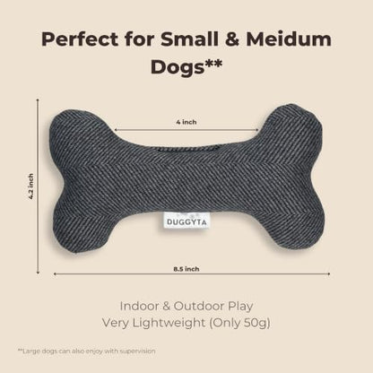 Blue Plush Dog Bone Toy – No Squeaker, Lightweight, Durable & Soft Chew Toy Made from Cotton Fabric – Gentle on Puppy Teeth & Gums – Ideal for Small to Medium Dogs Indoor or Outdoor