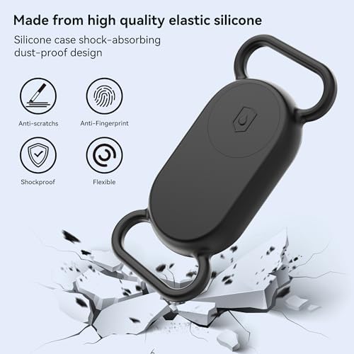 Dog Collar Holder(2 Pack) for Galaxy Smarttag2, Waterproof Silicone Case for Pet Cat, Anti-Lost Scratch Resistant Protective Cover Accessory for Samsung Galaxy Smart tag2(Black/Black)