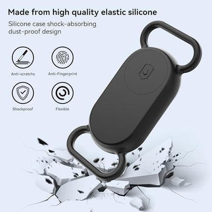 Dog Collar Holder(2 Pack) for Galaxy Smarttag2, Waterproof Silicone Case for Pet Cat, Anti-Lost Scratch Resistant Protective Cover Accessory for Samsung Galaxy Smart tag2(Black/Black)