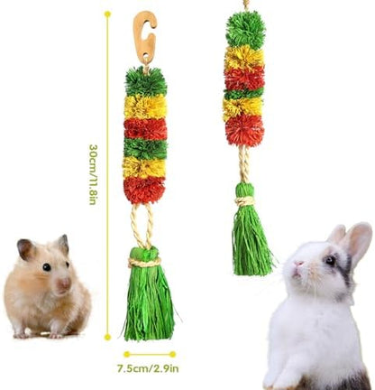 Abizoo Bunny Hanging Toy, Rabbit Cage Decoration for Small Animals Cage