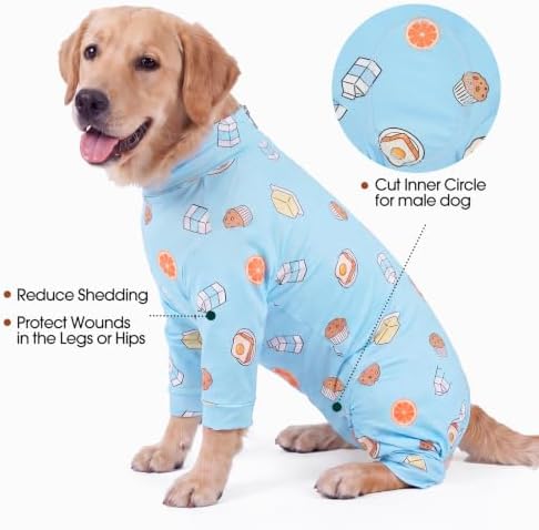 Kuoser Dog Recovery Suit, Anti-Licking Pajamas for Wounds