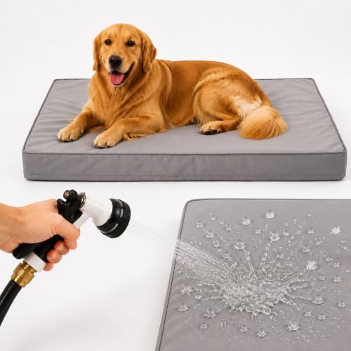 WNPETHOME Outdoor Waterproof Dog Bed Large Sized, Washable Creat Pad 54"