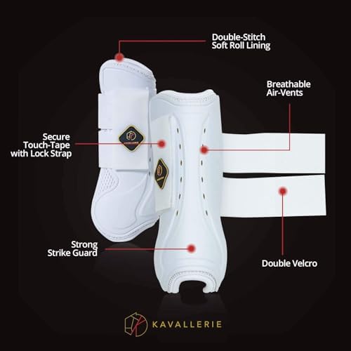 Kavallerie Classic Tendon Boots, Impact-Absorbing Material, Breathable & Evenly Distribute Pressure, Protect Tendon and Ligaments, Anti-Slip, Anti- Sore and Moisture Repellant Show Jumping Boots