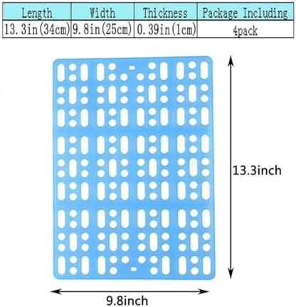 Hamiledyi 12Pcs Rabbit Cage Mats Small Animal Plastic Feet Pads Floor Mat for Pet Cats Dogs Bunny Hamster Rat Chinchilla Guinea Pig(Blue)