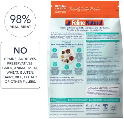 Feline Natural - High Protein Freeze Dried Dry Cat Food with 98% Meat