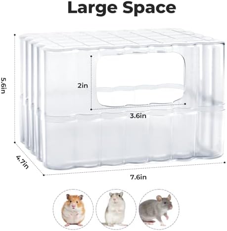 mini&moe Hamster Sand Bath Container - Small Animal Bathroom Shower Room & Corner Digging Box Toilet with Cleaning Scoop Rat Dust Bath House for Guinea Pig, Hedgehog, Squirrel