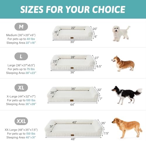COZY KISS Ultra Soft Faux Rabbit Fur Dog Bed for Extra Large Dogs – 48"x35" Orthopedic Foam Couch, Removable Washable Cover & Waterproof Lining, Tie-Dye Brown