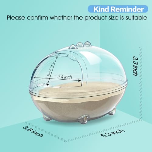 lazYYzal Hamster Bathroom,Hamster Bathtub Box,dust Bath for Hamster,Hamster Sand Bath Container,Hamster Bath,Hamster Bathing Bowl,Transparent Hamster Bathtub Toilet for Hamster Accessories (S)
