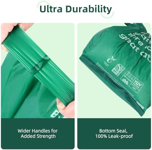 270 Count Cat Poop Bags with Handles, Disposable Litter Bags for Pet Poop, Extra-Thick Kitty Waste Bags Easy Tie Leak-Proof Strengthen Unscented (Made of 70% Recycled Plastic)